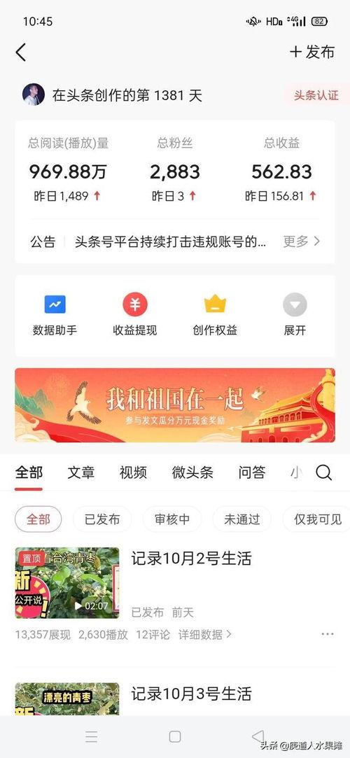 头条发布消息有收益吗,轻松赚取收益的秘密！