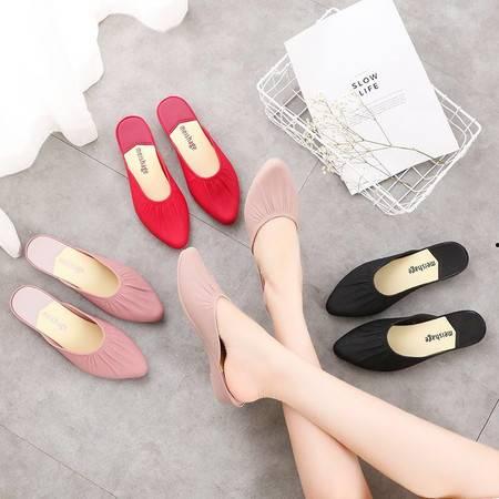 网红尖头半拖鞋粉紫,网红尖头半拖鞋引领时尚新风尚